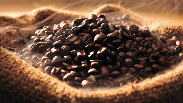 Coffee beans smoke autumn fire free wallpaper - medium preview image