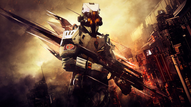 Robot city gun ruins scifi free wallpaper - medium preview image