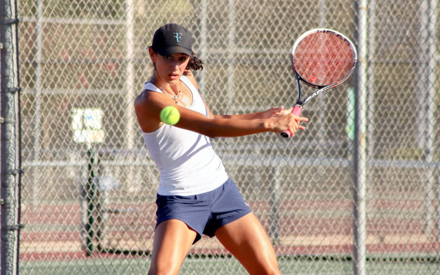 Tennis woman swing racket court free wallpaper - medium preview image