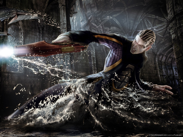 Futuristic man water light bird free wallpaper for desktop - medium preview image