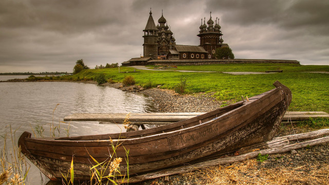 Lake castle gothic architecture matte free wallpaper - medium preview image
