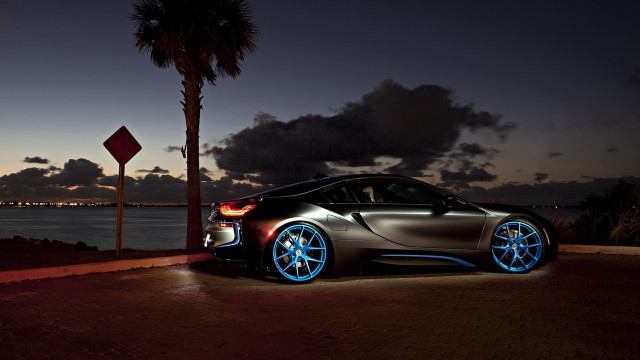 Hologram car night road sunset free wallpaper - medium preview image