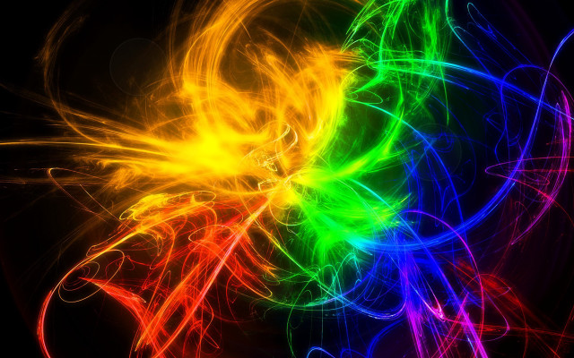 Colorful abstract rainbow swirls glowing free wallpaper - medium preview image