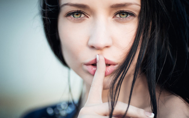 Hush finger lips florianne becker free wallpaper - medium preview image