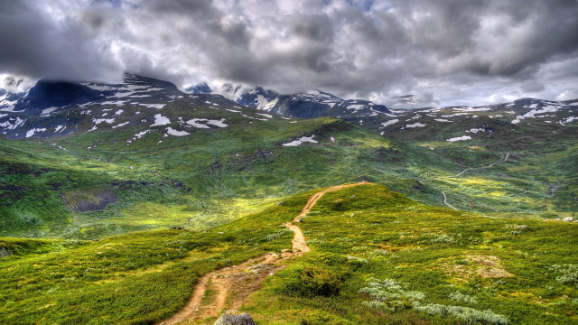 Dirt road grassy hill mountain free wallpaper - medium preview image