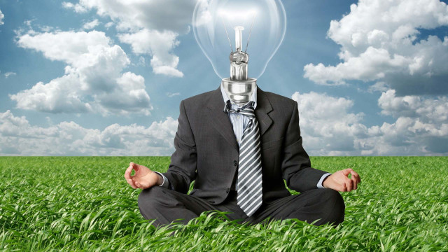 Suit man lightbulb field outdoors free wallpaper - medium preview image
