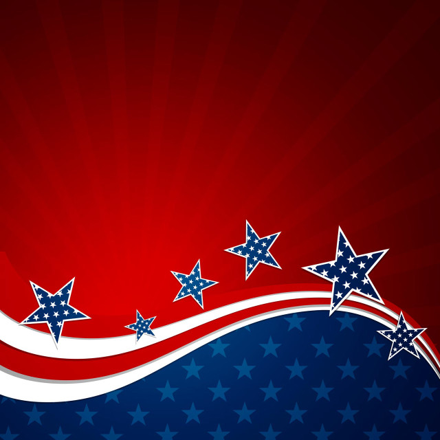 Patriotic background stars red wave free wallpaper - medium preview image