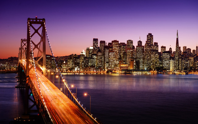 City skyline bridge river night #68 free wallpaper - medium preview image