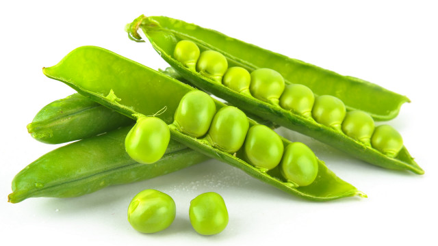 Peas green pods white surface free wallpaper - medium preview image