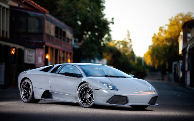White sports car road building #2 free wallpaper - medium preview image
