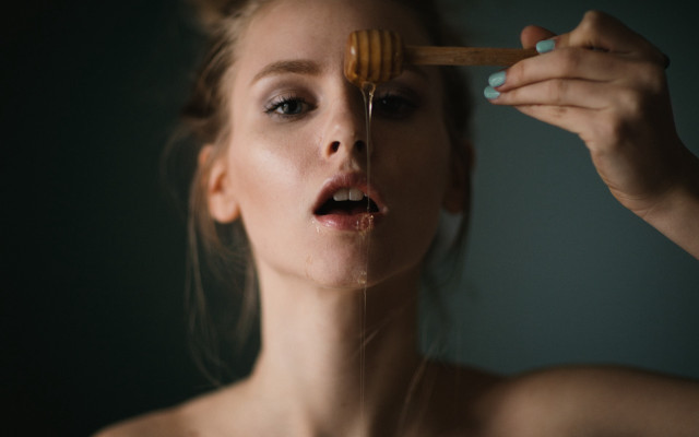 Woman brushing teeth wooden brush free wallpaper - medium preview image