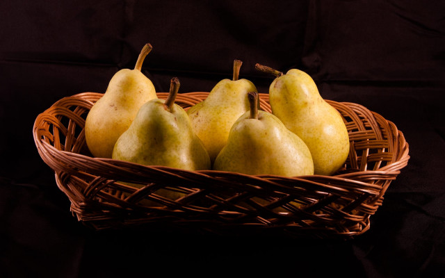 Basket pears black background food free wallpaper - medium preview image