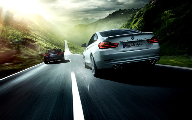 Mountain road night cars sunshine free wallpaper - medium preview image