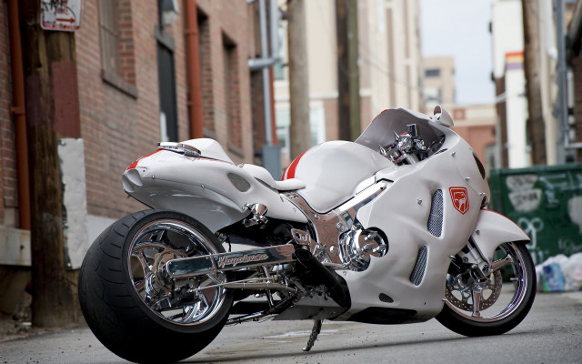 White motorcycle street building red free wallpaper - medium preview image