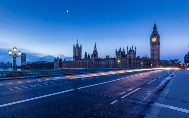 Cityscape clocktower dusk lightstreaks mattephotography free wallpaper - medium preview image