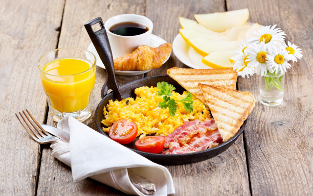 Food toast eggs tomatoes ham free wallpaper - medium preview image
