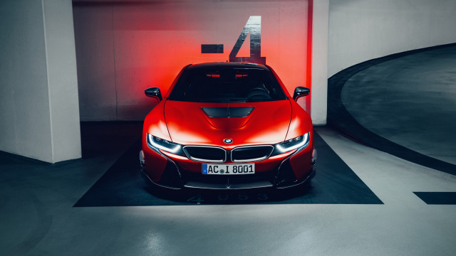 Red car garage red wall free wallpaper - medium preview image