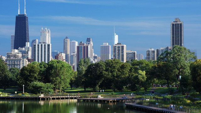 Arlington lindenmuth cityscape park lake free wallpaper - medium preview image
