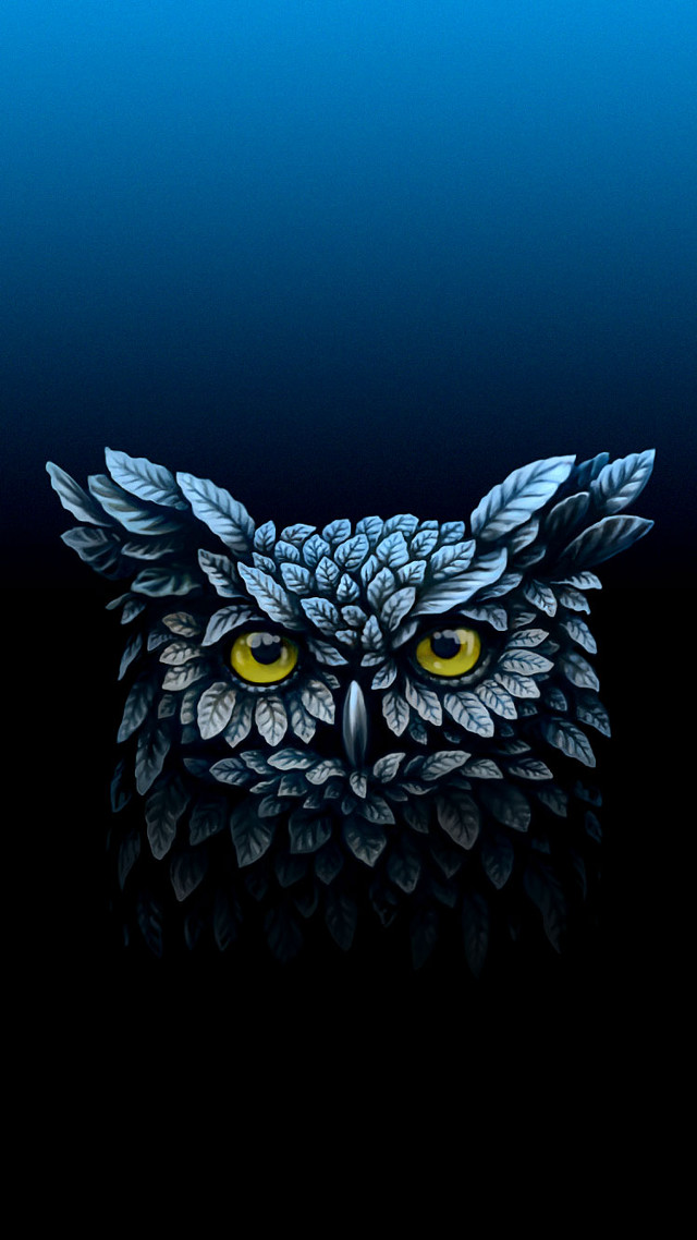 Owl yellow eyes night sky free wallpaper - medium preview image