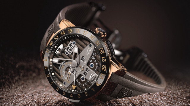 Watch black gold case brown free wallpaper - medium preview image