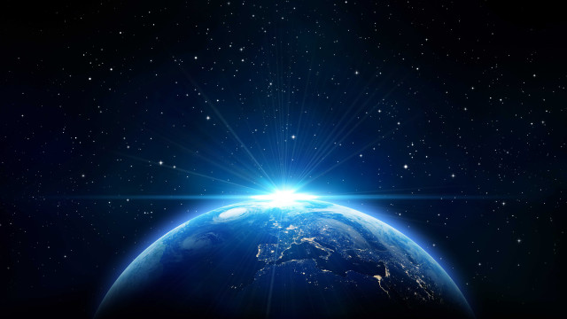 Earth space sun stars background free wallpaper - medium preview image