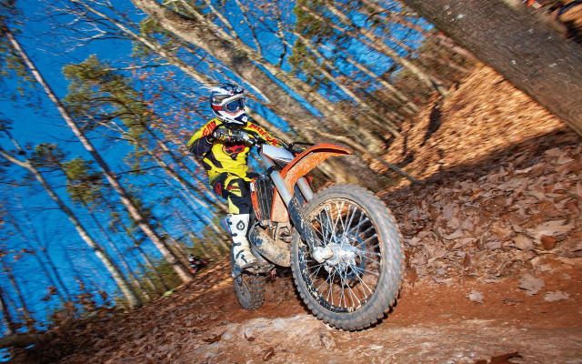 Man dirtbike road trees water free wallpaper - medium preview image