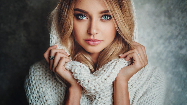 Blonde woman blue eyes white #6 free wallpaper - medium preview image