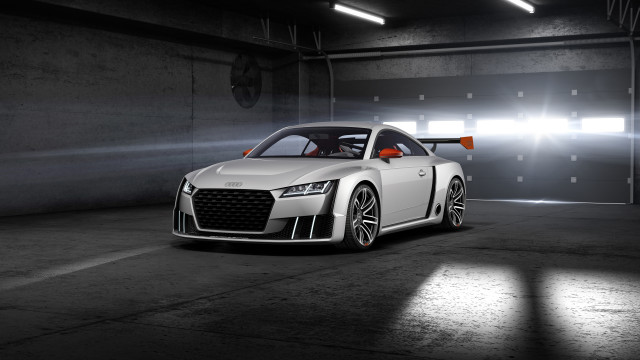 White car dark garage bright free wallpaper - medium preview image