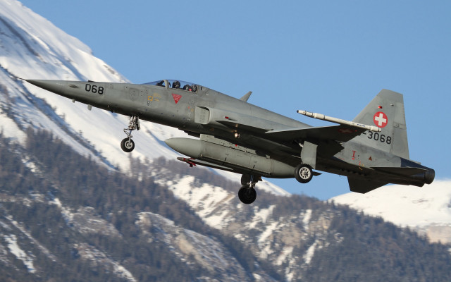 Military jet mountain cross plane free wallpaper - medium preview image