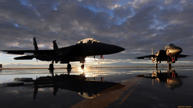 Fighter jets airport tarmac sunset #2 free wallpaper - medium preview image