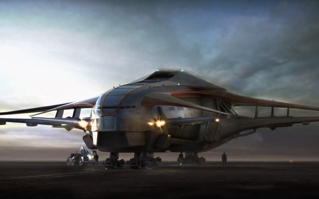 Large airplane runway night military free wallpaper - medium preview image