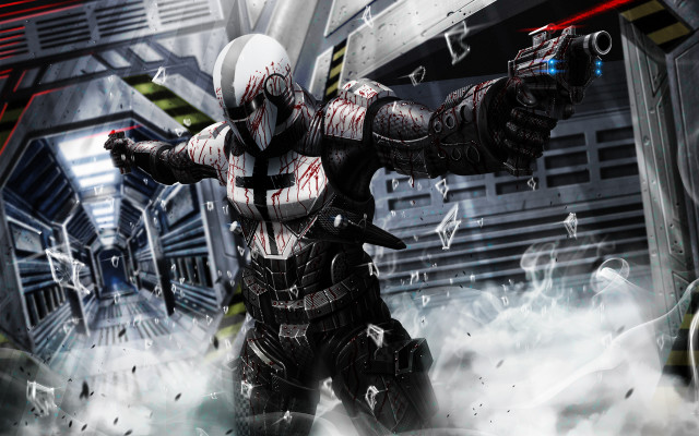 Futuristic man futuristic suit city free wallpaper - medium preview image