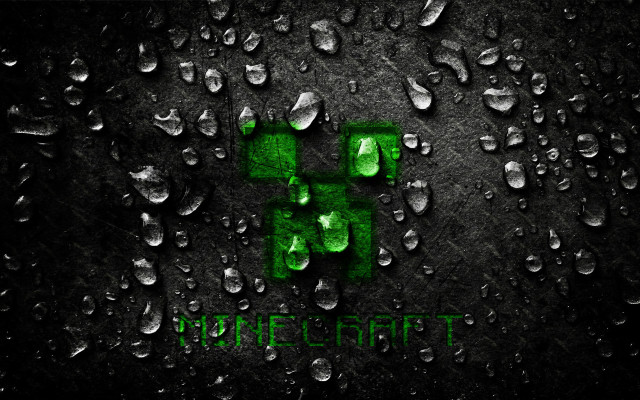 Green water drops workcraft pixel free wallpaper - medium preview image