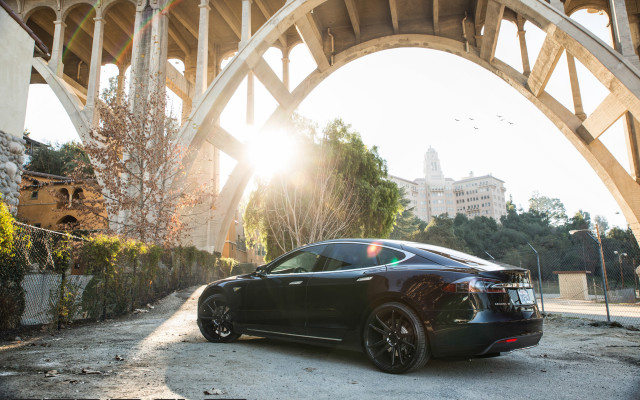 Car bridge sunlight bird urban free wallpaper - medium preview image