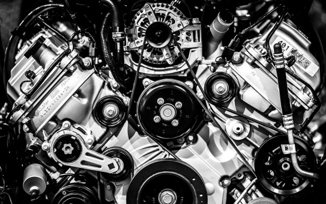 Car engine assemblage mechanical puzzle free wallpaper - medium preview image