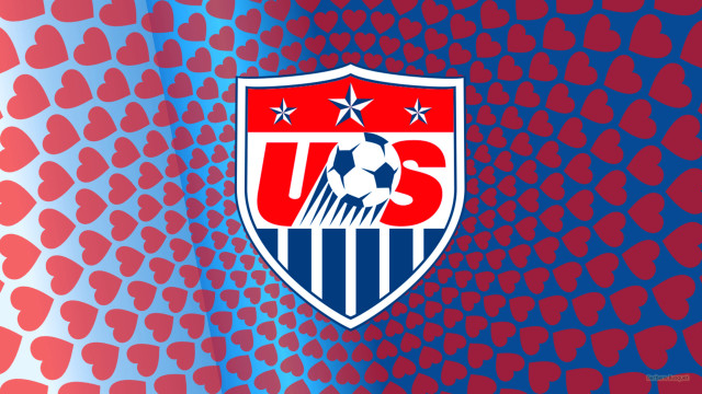 Soccer ball red blue hearts free wallpaper - medium preview image
