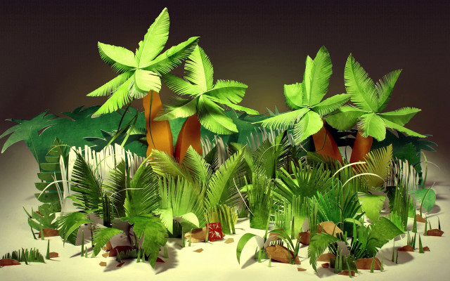 Jungle plants bamboo butterflies leaves free wallpaper - medium preview image