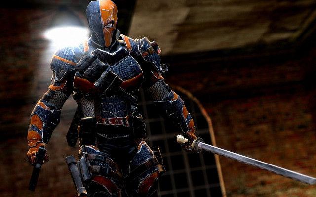 Man suit sword brick room free wallpaper - medium preview image