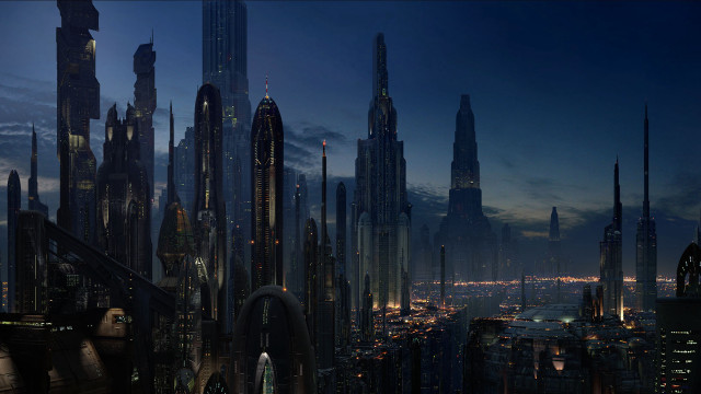 Futuristic city night lights tall #2 free wallpaper - medium preview image