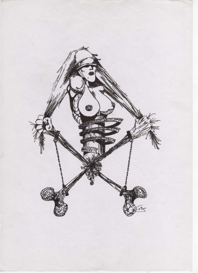 Woman skeleton sword skull crossbones free wallpaper - medium preview image