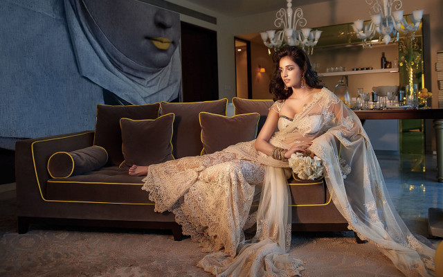 Woman dress couch livingroom chandelier free wallpaper - medium preview image