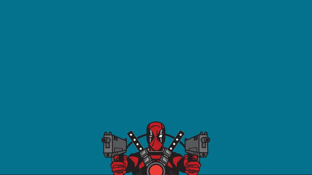 Deadpool guns blue red minimalism free wallpaper - medium preview image