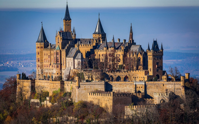 Castle tower city lake mountain free wallpaper for desktop - medium preview image