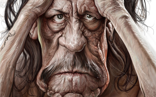 Long bearded man holding his free wallpaper - medium preview image