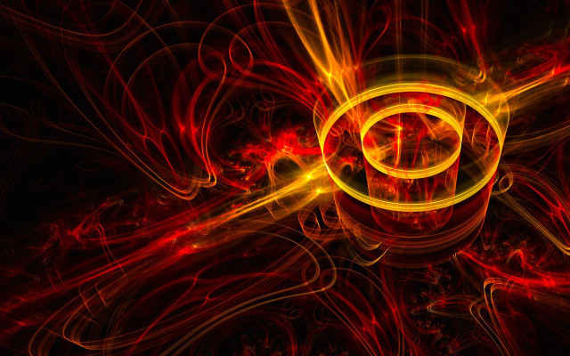 Red yellow abstract circle black free wallpaper - medium preview image