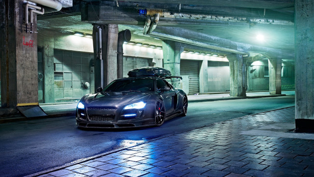 Car parked garage hood lights free wallpaper - medium preview image