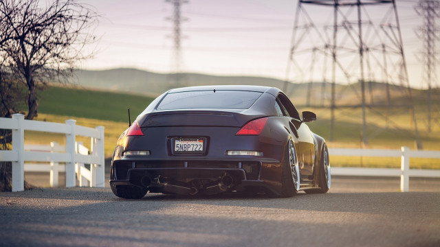 Black sports car road white free wallpaper - medium preview image