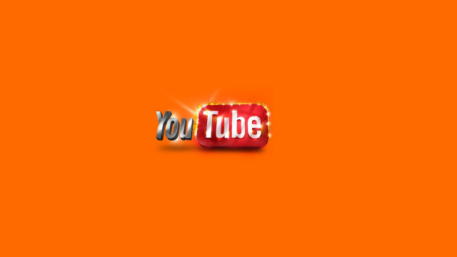 Red button youtube orange background free wallpaper - medium preview image