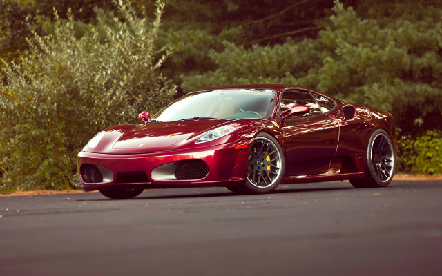 Red sports car forest luxury free wallpaper - medium preview image