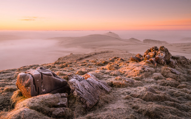 Mountain fog dawn valley backpack free wallpaper - medium preview image